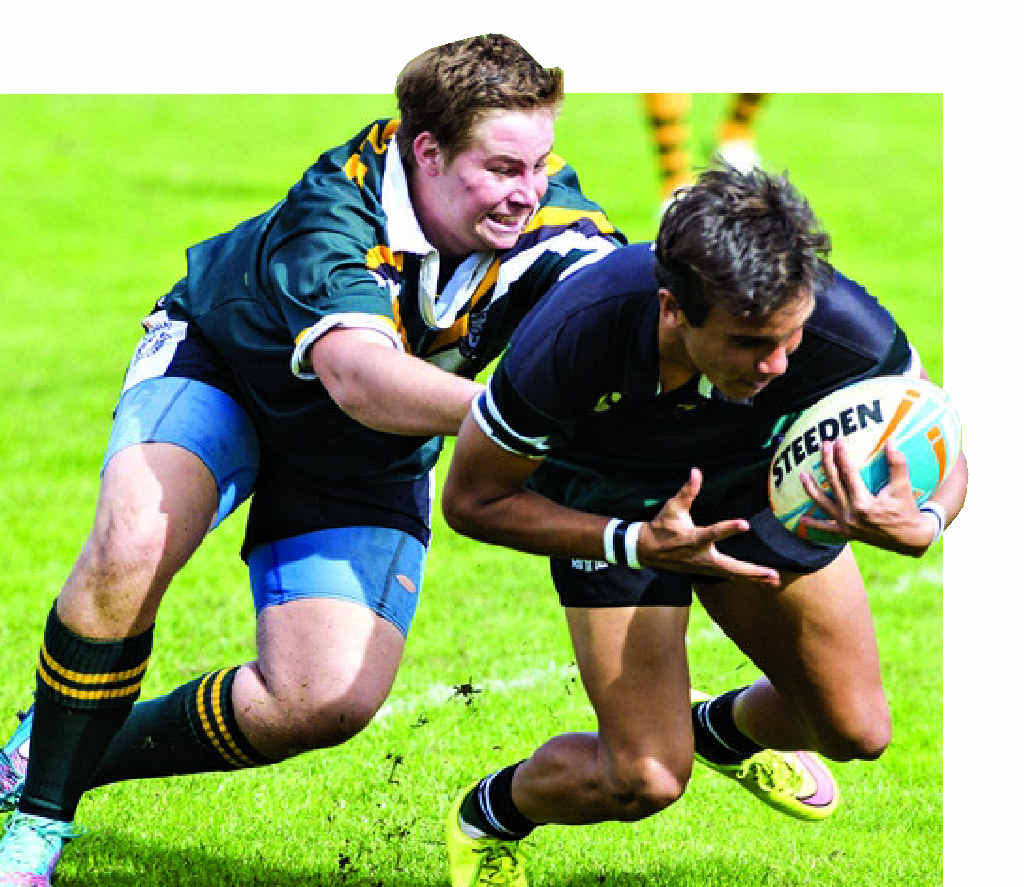 TRY TIME: Charles Charlton-Walker scores in Maclean’s 48-4 University Shield win on Monday. PHOTO: ADAM HOURIGAN TRY TIME: Charles Charlton-Walker scores in Maclean’s 48-4 University Shield win on Monday. PHOTO: ADAM HOURIGAN